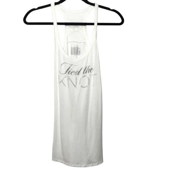 Victorias Secret Small S Tied The Knot Tank Top Bride Bridal Wedding Studded Gem - Picture 1 of 7